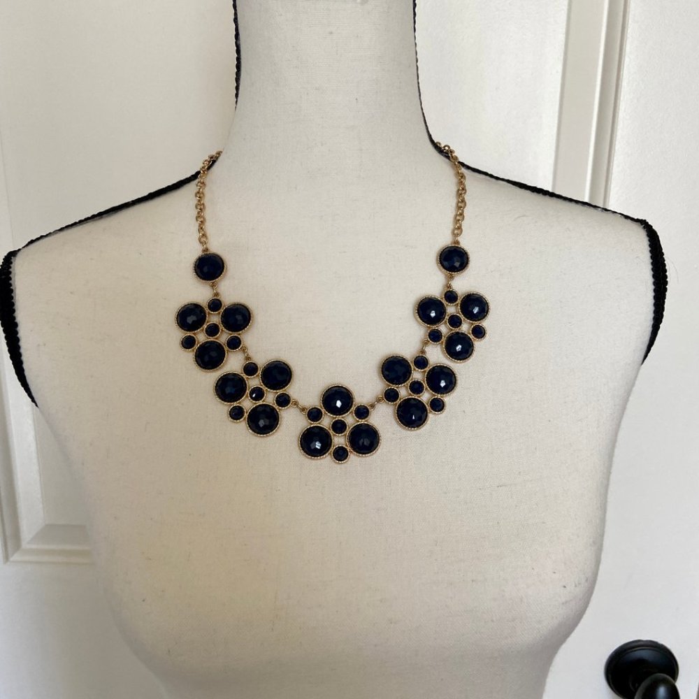 Navy & Gold Statement Necklace